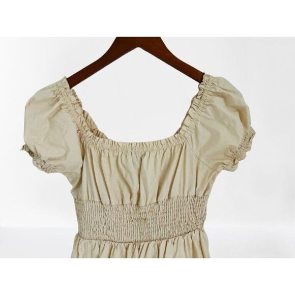 PRINCESS POLLY Dress Smocked Waist Mini Daniella Dress in Cream Size 6 - Picture 5 of 8